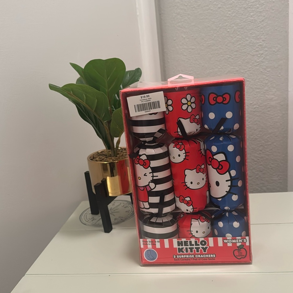 Hello Kitty socks gift set. Ladies shoe size 4-10. 3 pairs